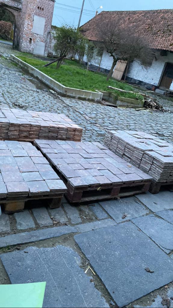 Lot antieke terracotta tegels Voor info BELLEN 0474220705, Ophalen