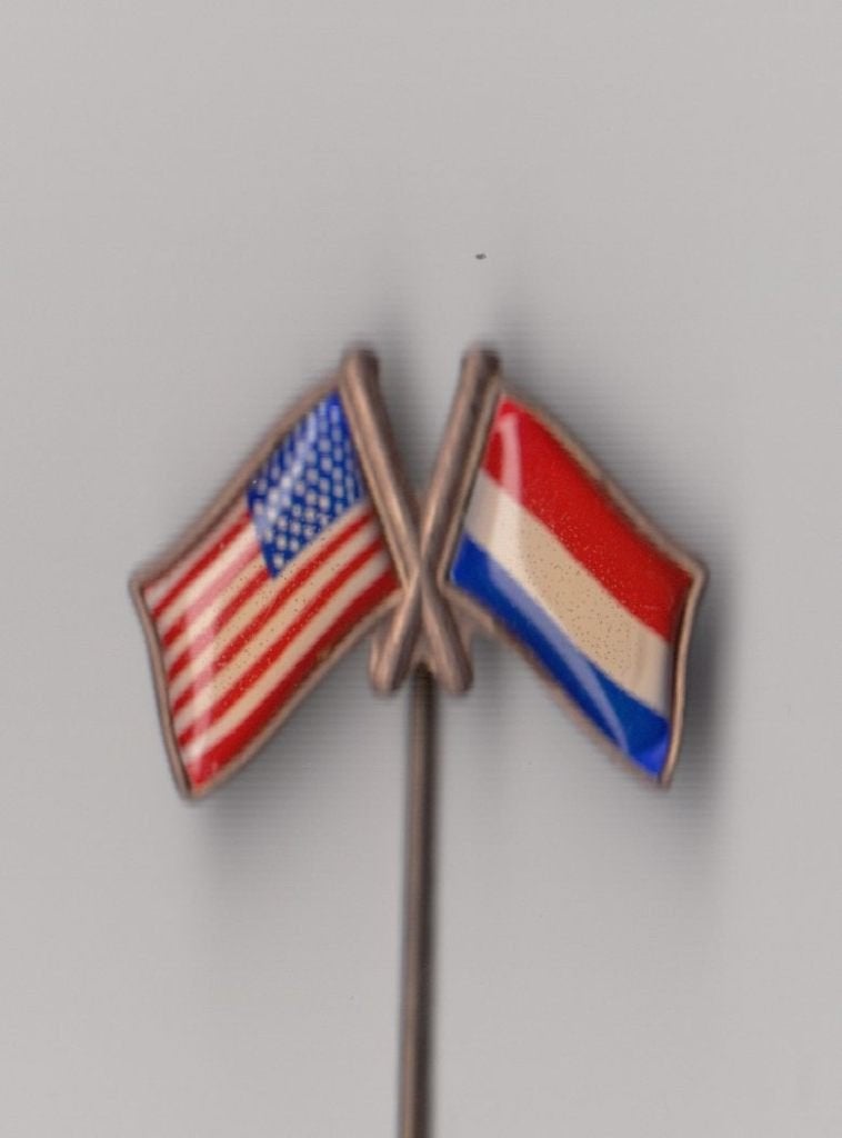 Vriendschap Vlag Nederland USA speldje, Niet vindbaar, Niet vindbaar, Nederland, Embleem of Badge