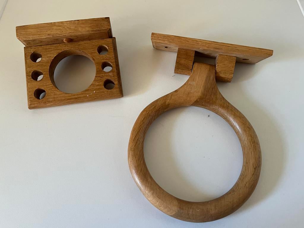 Handdoekhanger en bekerhouder, Huis en Inrichting, Badkamer | Badtextiel en Accessoires, Ophalen of Verzenden, Gebruikt, Bruin