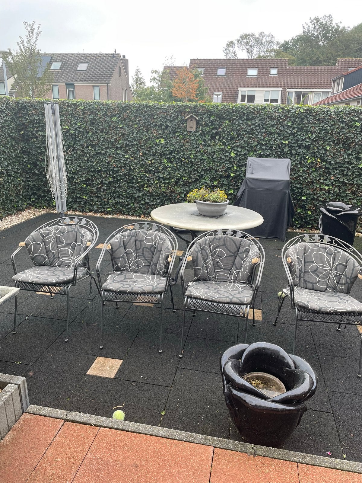 4 Kettler tuinstoelen met Cinderella tuinkussens, Tuin en Terras, Ophalen, Gebruikt