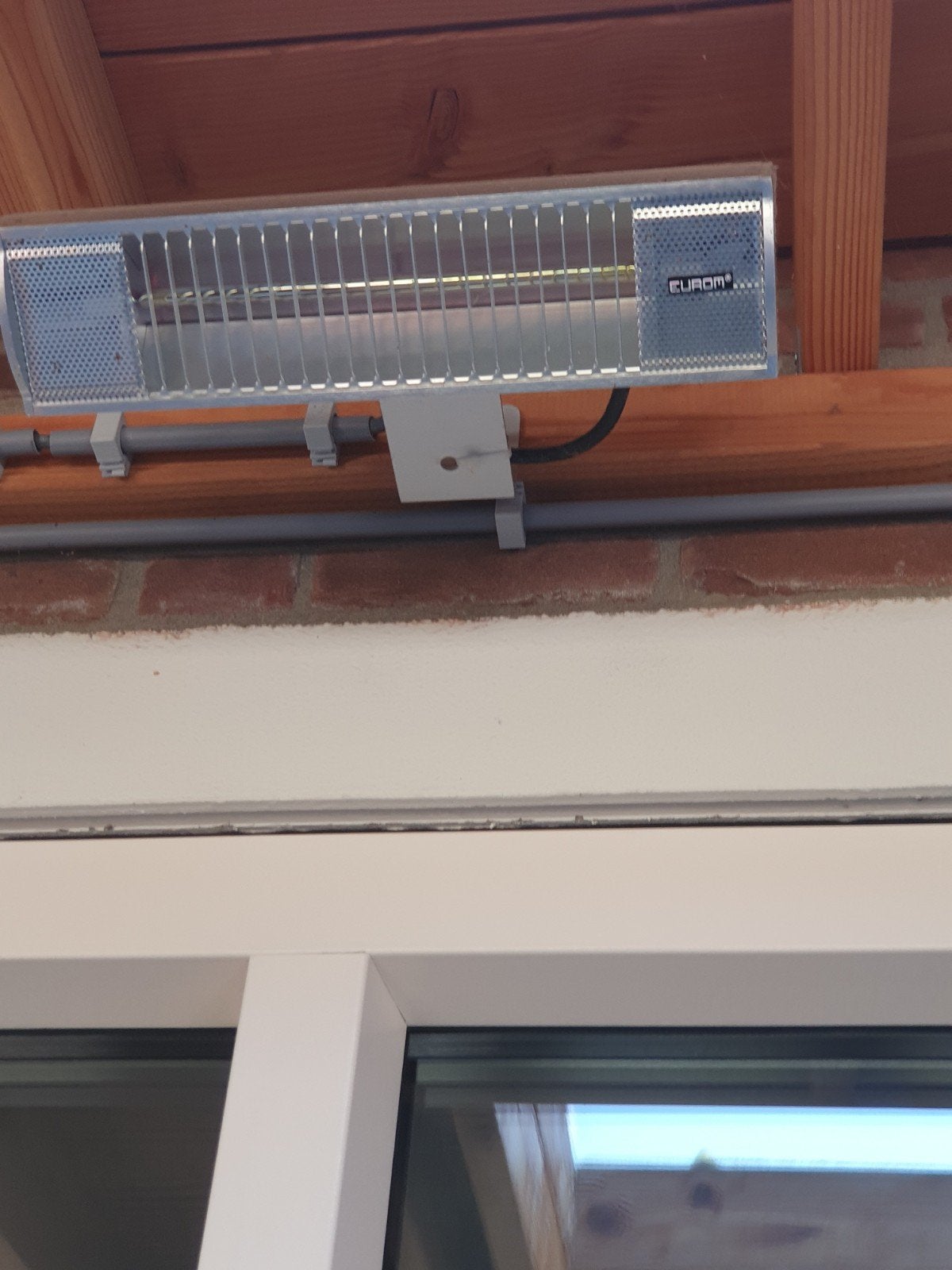 Eurom Infrarood Terrasverwarmer 40x10 cm, Gebruikt, Waterbestendig, Wand, Ophalen