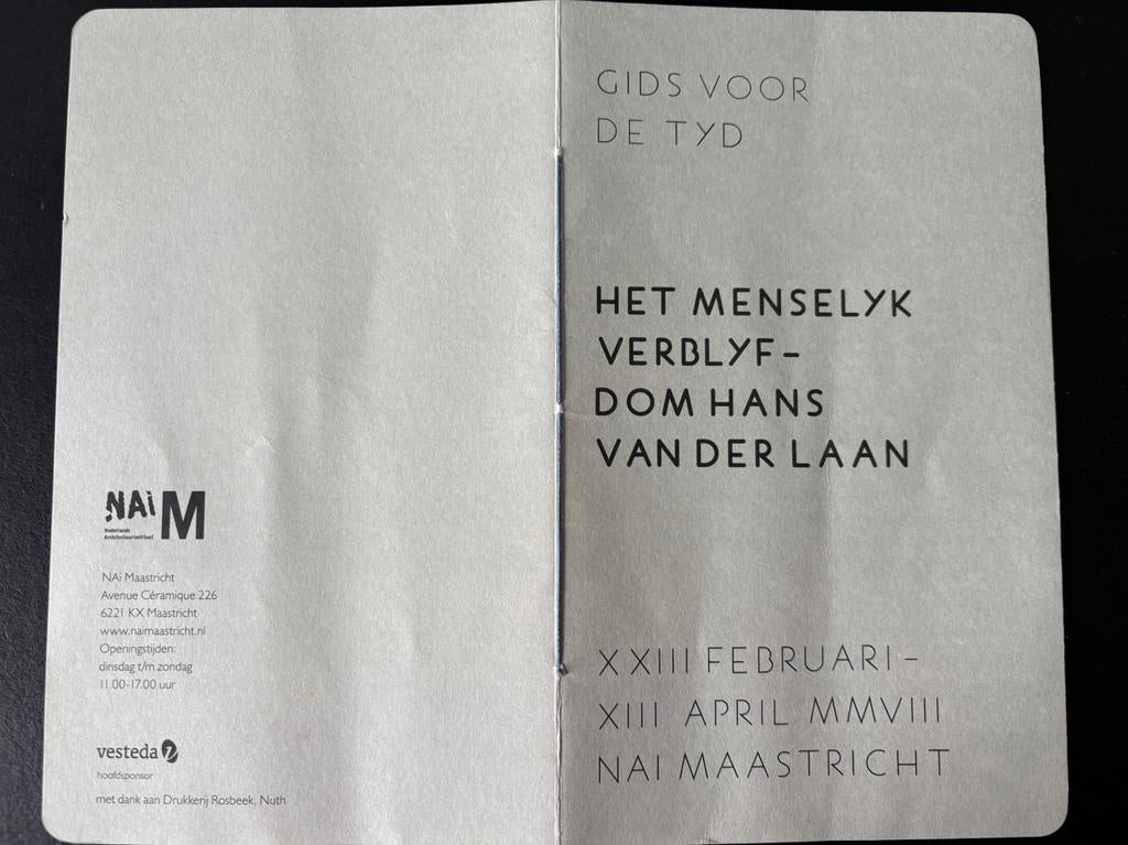 Brochure van Dom Hans van der Laan. Oplage 1000 exemplaren., Ophalen of Verzenden, Zo goed als nieuw