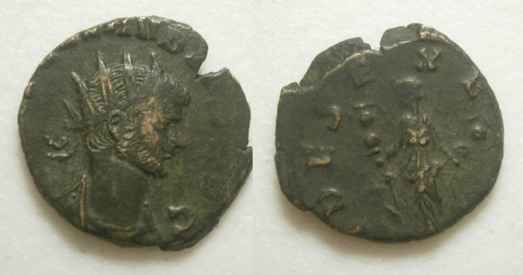 Claudius II Æ antoninianus -FIDES EXERCI- 268/9 AD, Ophalen of Verzenden, Overige landen, Losse munt