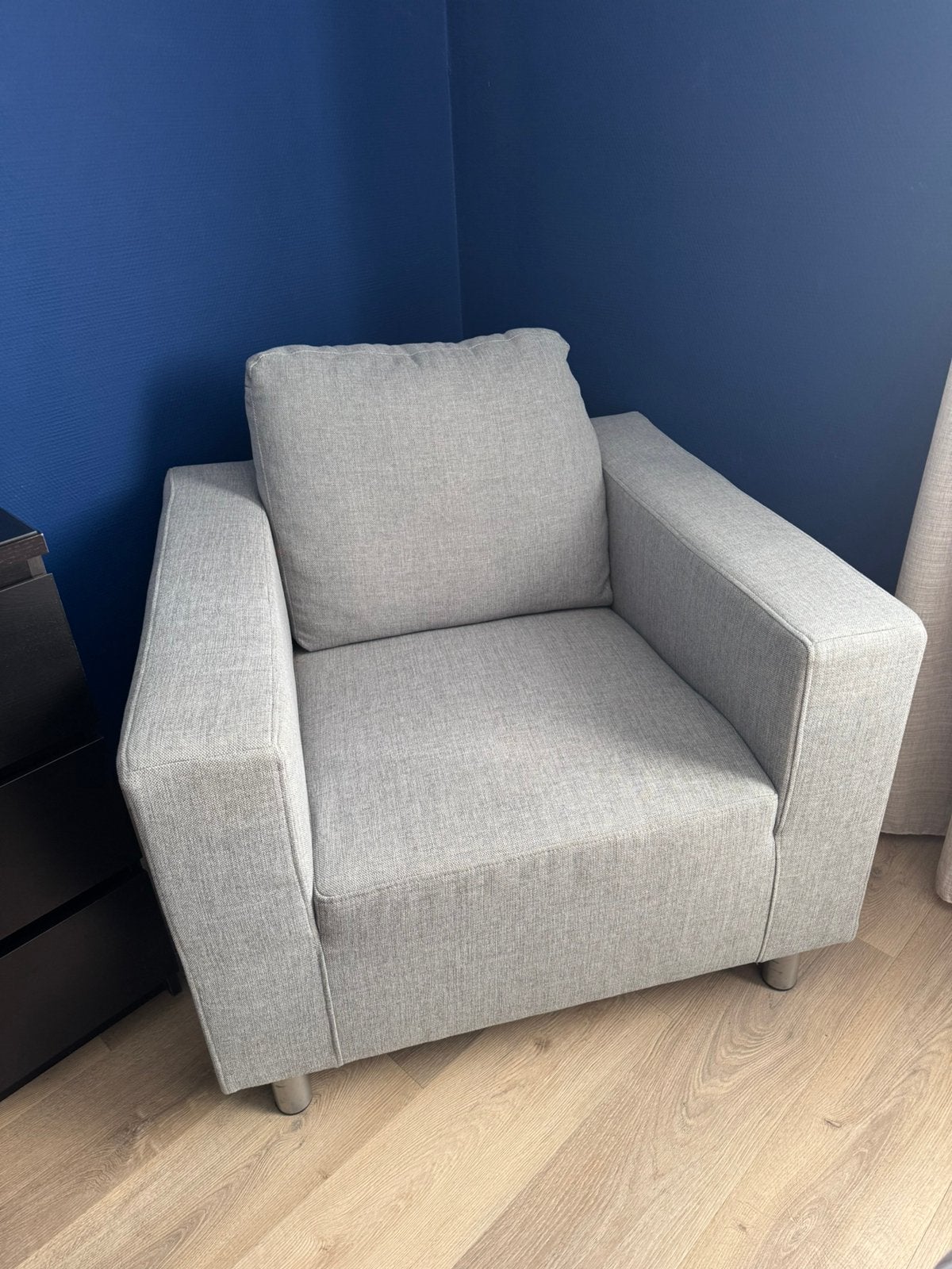 Grijze fauteuil, zeer goede staat, Ophalen, Zo goed als nieuw, 75 tot 100 cm