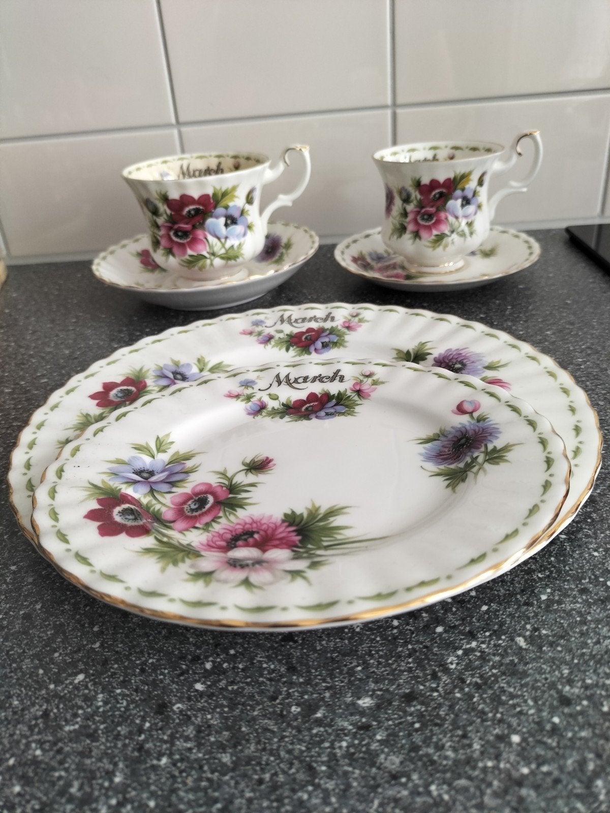 Vintage Royal Albert 'March' ontbijsetje, Ophalen of Verzenden