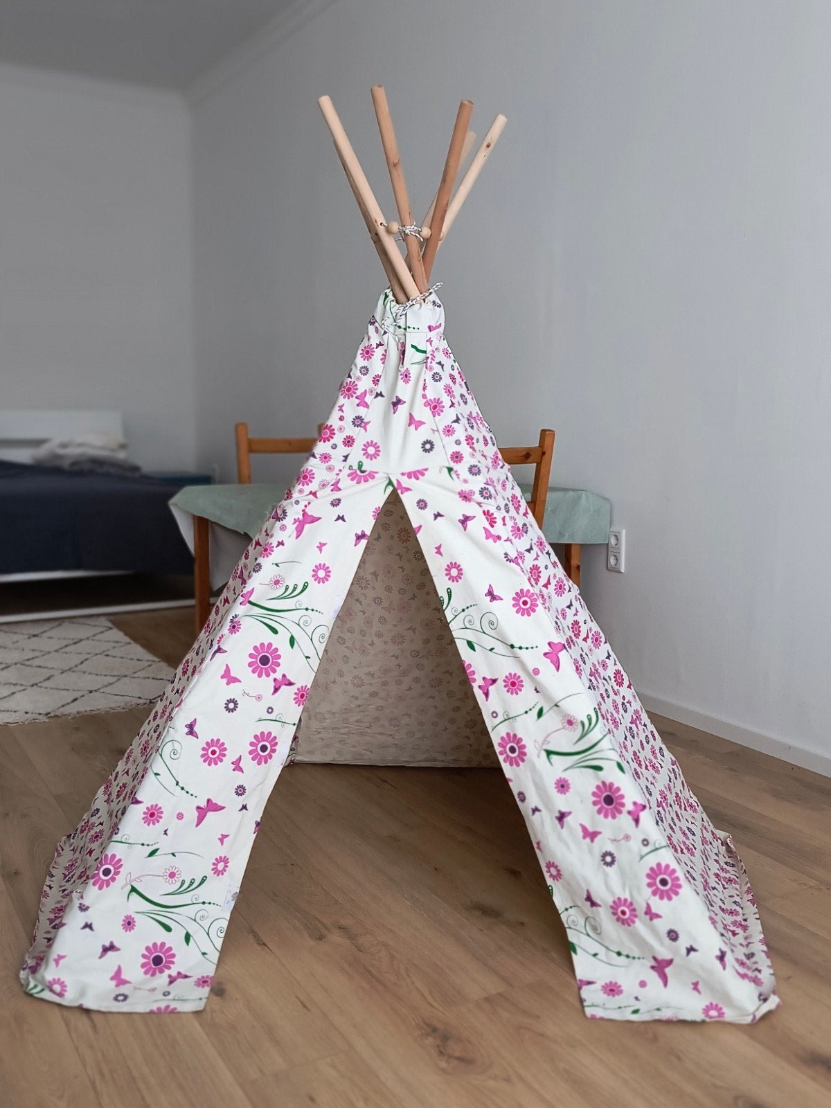 Kinder tipi tent met bloemen en vlinders, Ophalen, Overige materialen