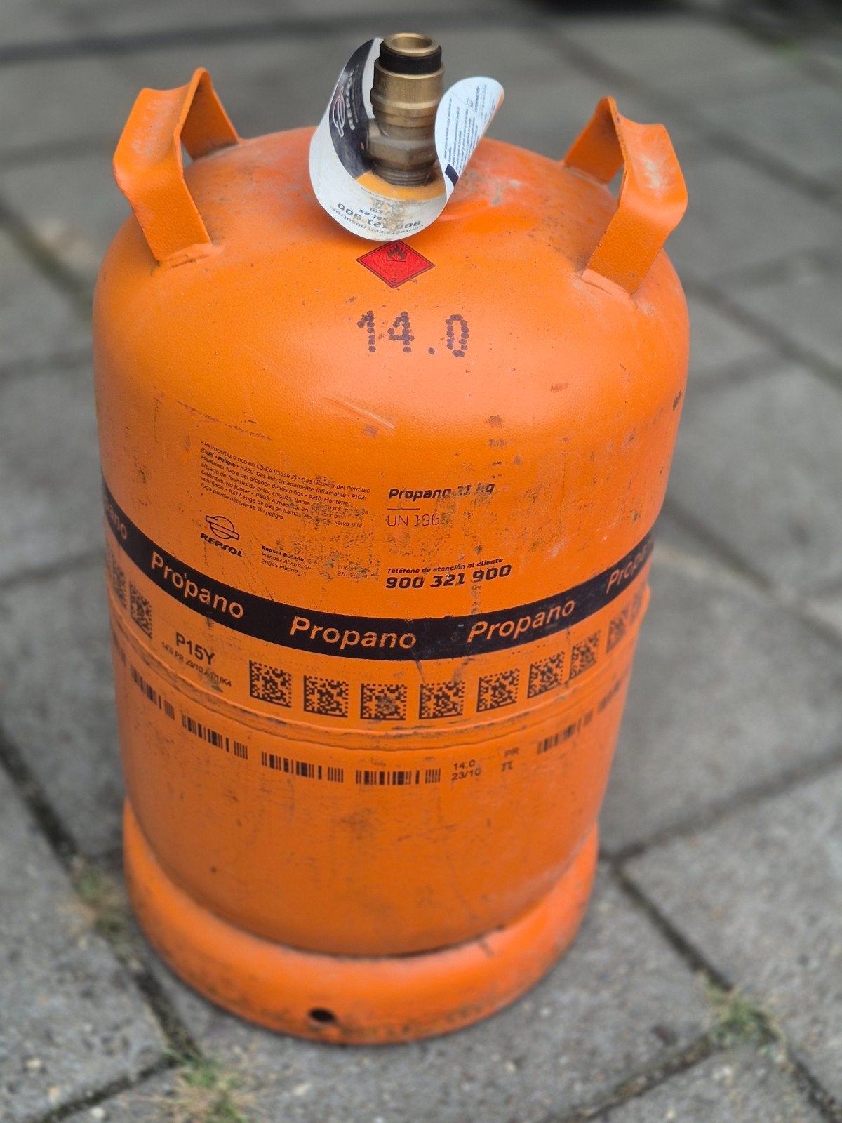 Lege Spaanse gasfles (Repsol Propano 14.0 kg), Caravans en Kamperen, Ophalen of Verzenden