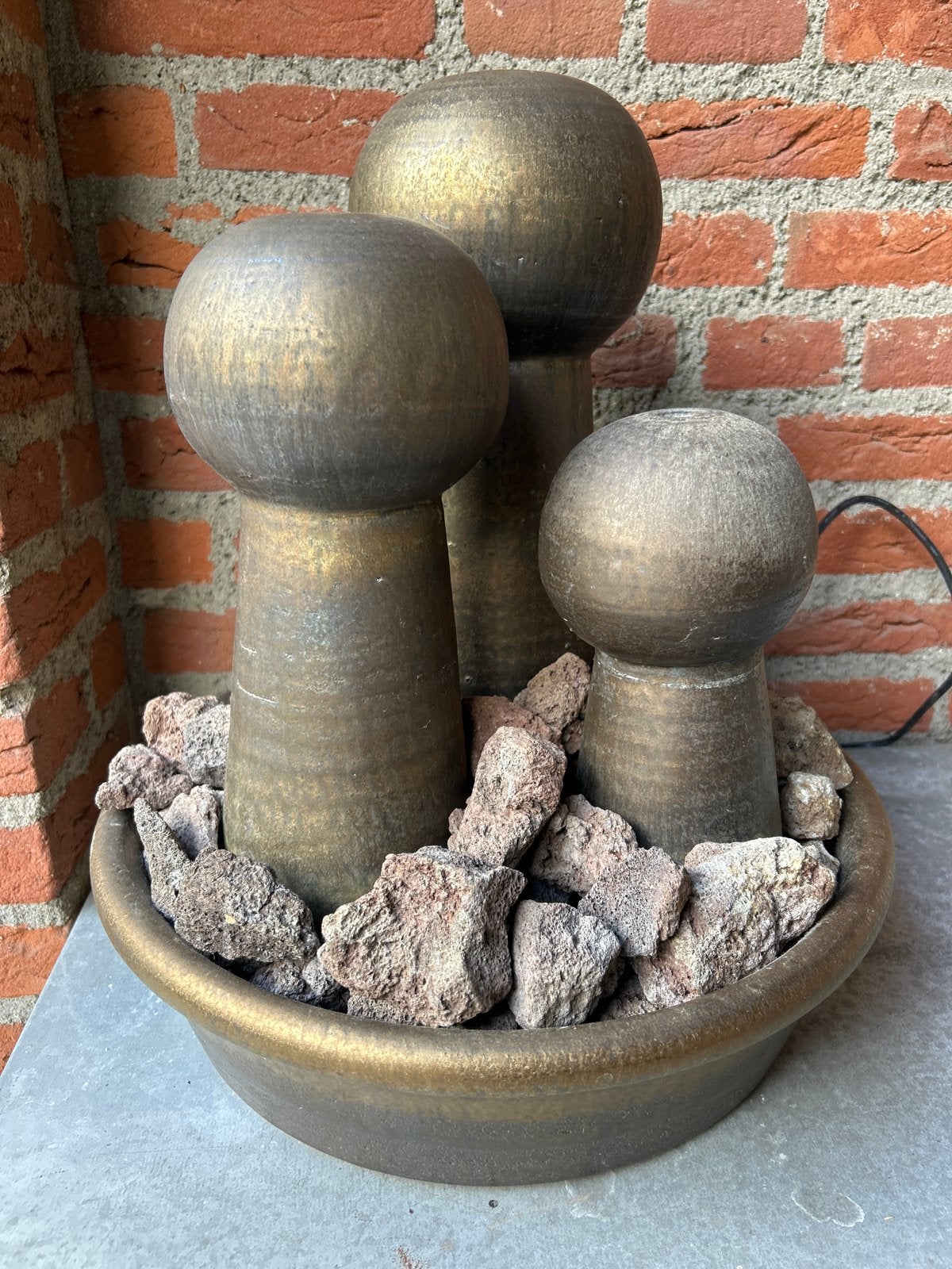 Waterornament met 3 bollen - 45cm hoog, 40cm breed, Ophalen, Gebruikt, Overige materialen, Waterornament