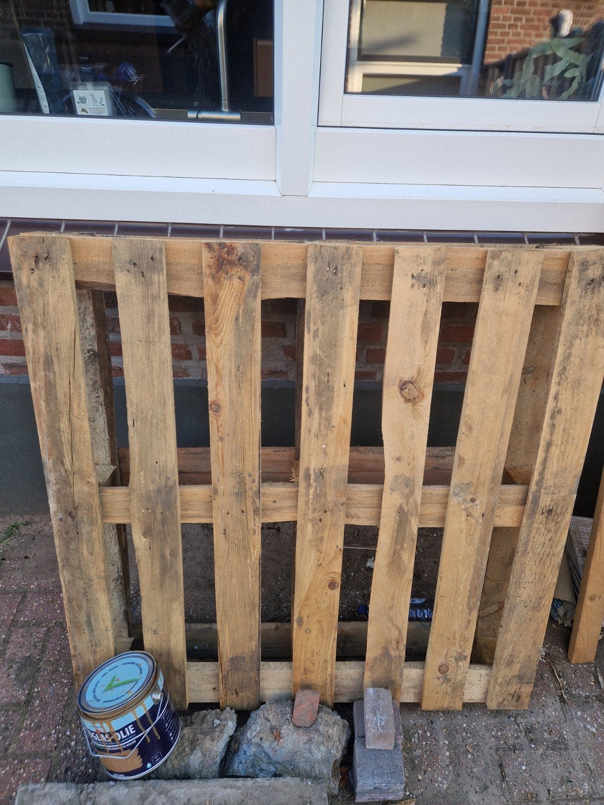Gebruikte houten pallet, Ophalen, Gebruikt, 50 mm of meer, Pallet