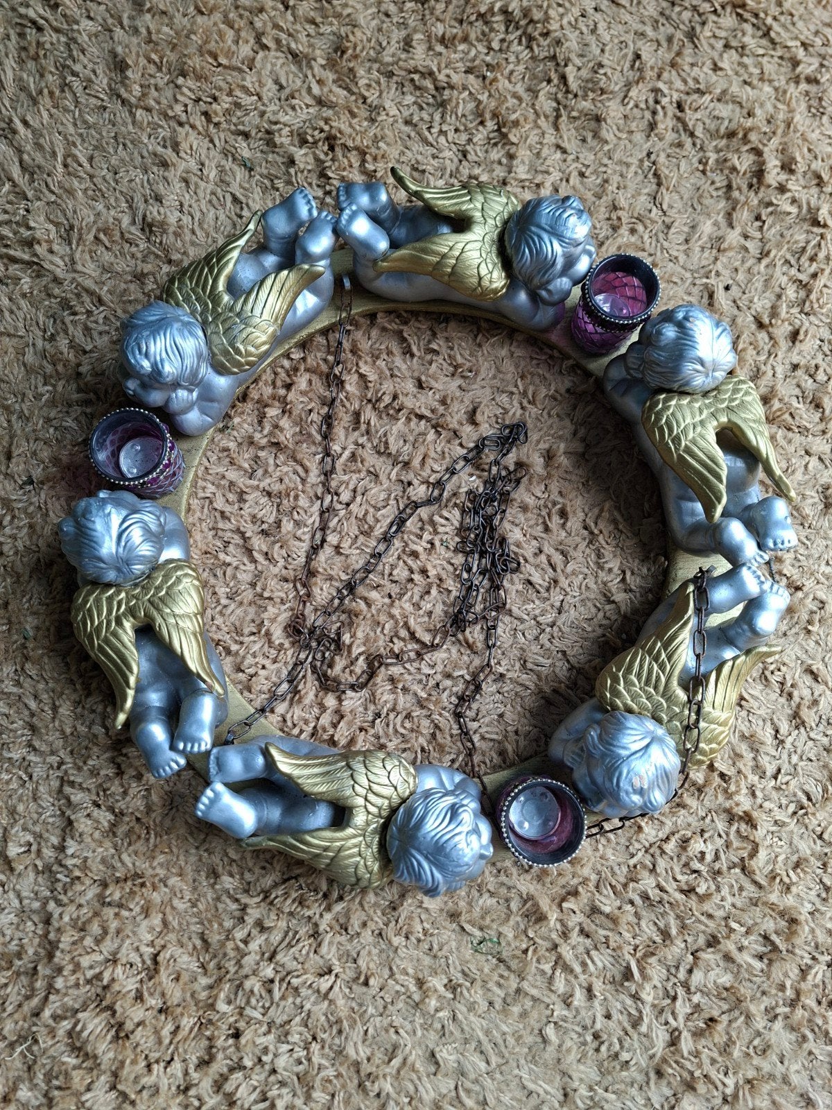 Unieke Engeltjes Waxine Kroonluchter met Ketting, Ophalen of Verzenden
