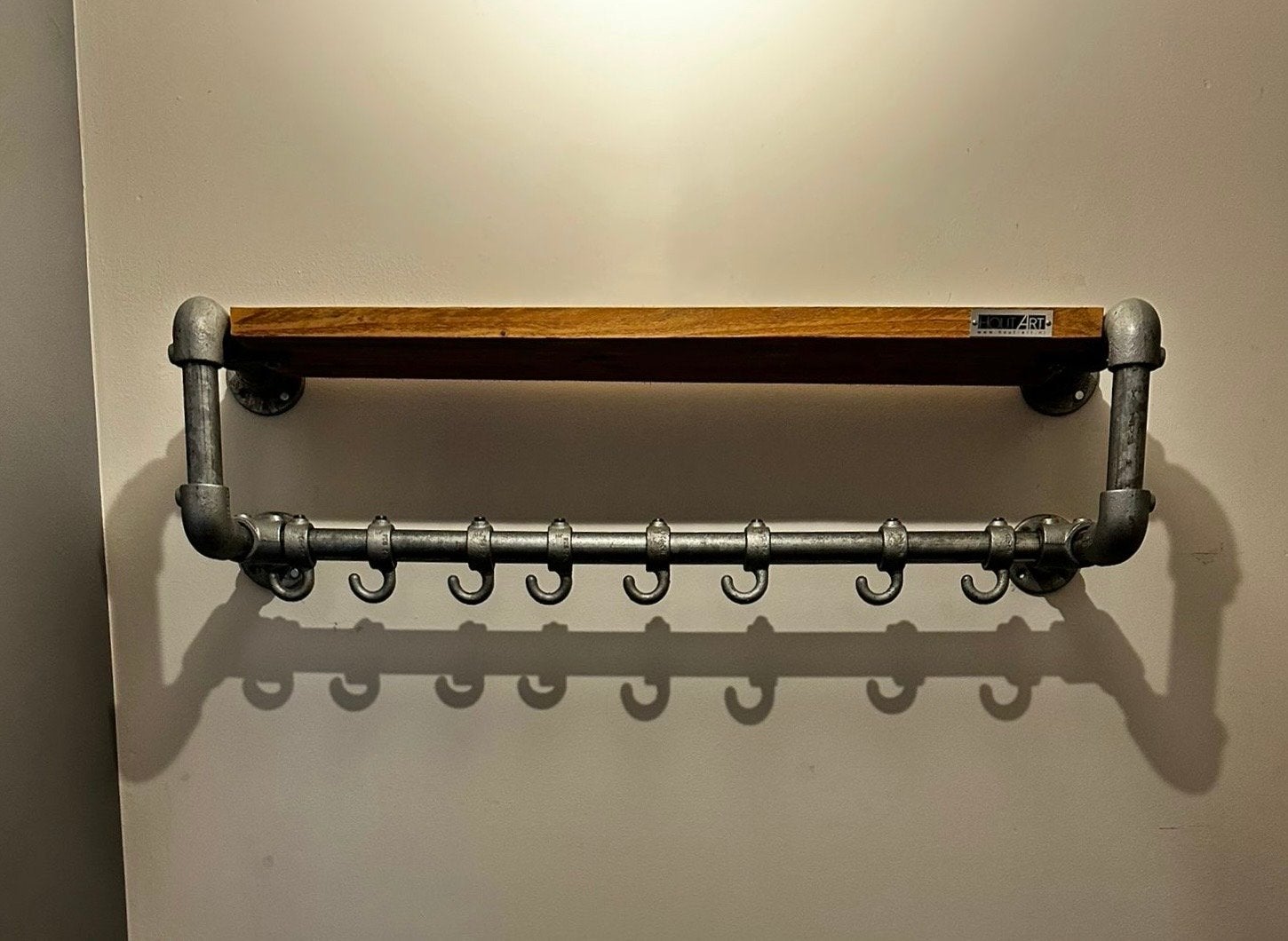 Stevige kapstok van steigerbuis en steigerhout, Huis en Inrichting, Gebruikt, Minder dan 100 cm, Metaal, Ophalen