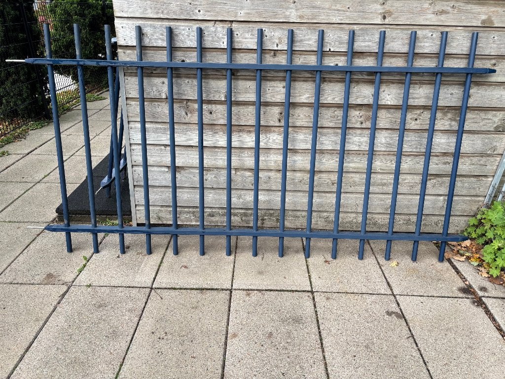 Spijlen hekwerk met vleugelpoort hoog 120 cm, Tuin en Terras, Ophalen, Met poort, Gebruikt, Spijlenhekwerk