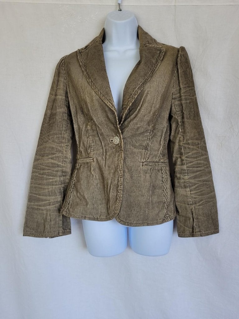 Mooi bruin ribcord jasje mt S/M merk MNG, Kleding | Dames, Bruin, ., Ophalen of Verzenden, Zo goed als nieuw