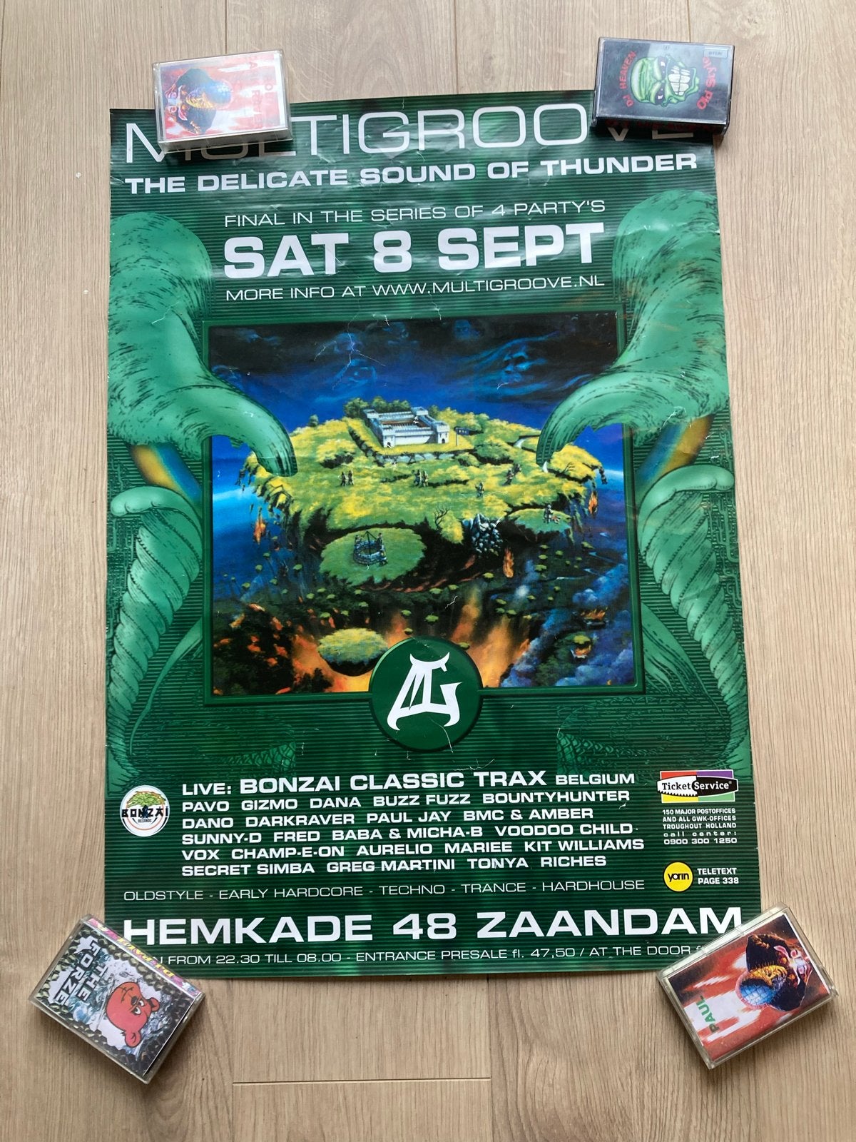 Poster Multigroove 'The Delicate Sound of Thunder Hardcore, Ophalen of Verzenden, A1 t/m A3, Muziek, Rechthoekig Staand
