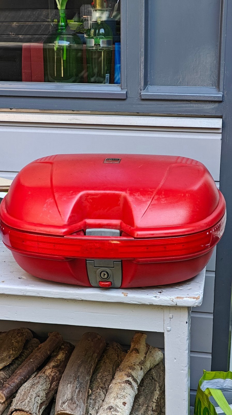 Givi topkoffer E360N Monokey met bodemplaat - Rood, Ophalen of Verzenden, Gebruikt