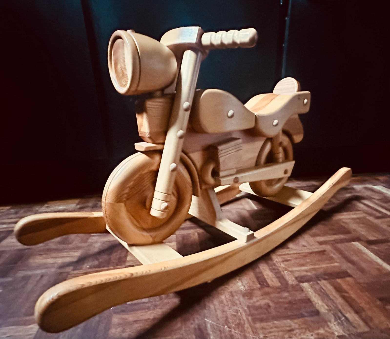 Massief houten hobbelmotor vintage – ca. 90x30x48cm- ca 2004, Ophalen, Zo goed als nieuw