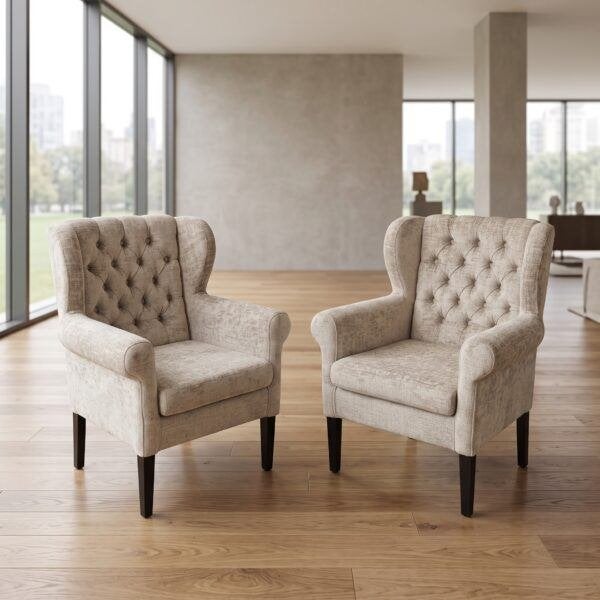 29124 Set Eetkamerstoelen Beige Melange, Ophalen, Twee, Overige kleuren, Nieuw