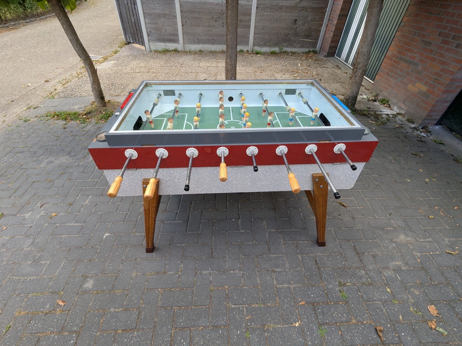 Oldskool Leonhart tafelvoetbal / voetbaltafel, Ophalen, Gebruikt