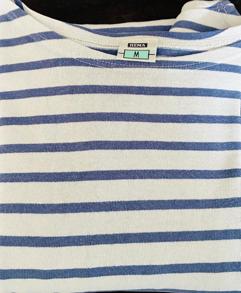 Leuke sweater (Hema) in Bretonse strepen, lange mouwen, mt M, Ophalen of Verzenden, Zo goed als nieuw, Maat 38/40 (M), Blauw