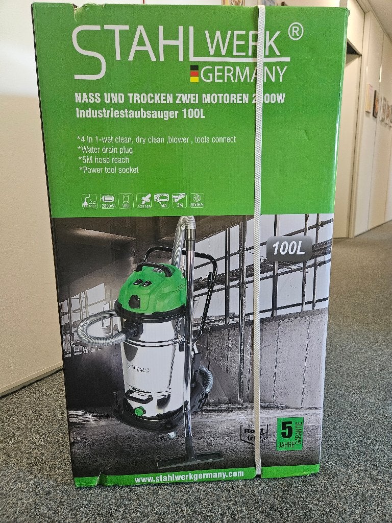 Nieuwe Stahlwerk industriestofzuiger (100 ltr, 2800W), Witgoed en Apparatuur, Stofzuigers, Ophalen, Overige merken, Nieuw, Industriële stofzuiger