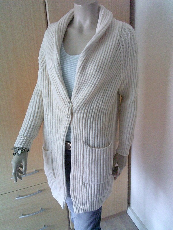 REPEAT merino wollen creme vest maat 38, Verzenden, Gedragen, Maat 38/40 (M), Beige