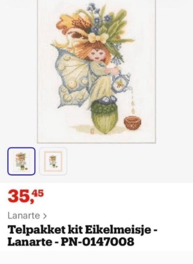 BORDUURPAKKET LANARTE ACORN GIRL, Verzenden, Nieuw, Handborduren, Borduurpakket