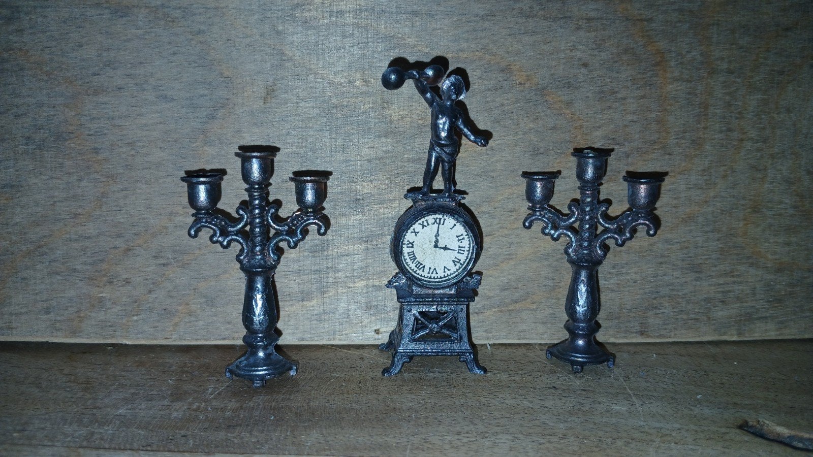 Antieke Franse Miniatuur Schouwgarnituur, Verzenden