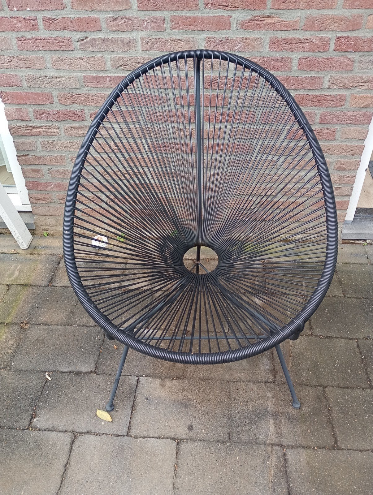 Zwarte Acapulco stoel - draad stoel, Ophalen, Gebruikt, Metaal