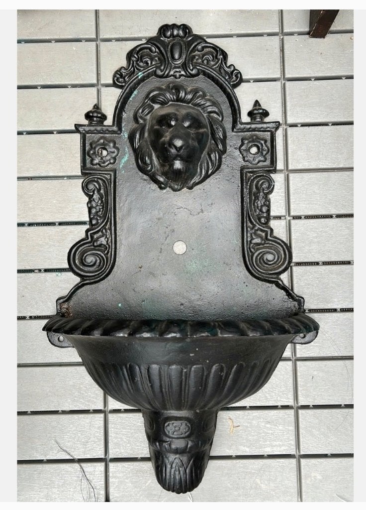Zwaar en groot gietijzeren wandfontein Leeuwenkop, Tuin en Terras, Ophalen, Gebruikt, Overige typen, X