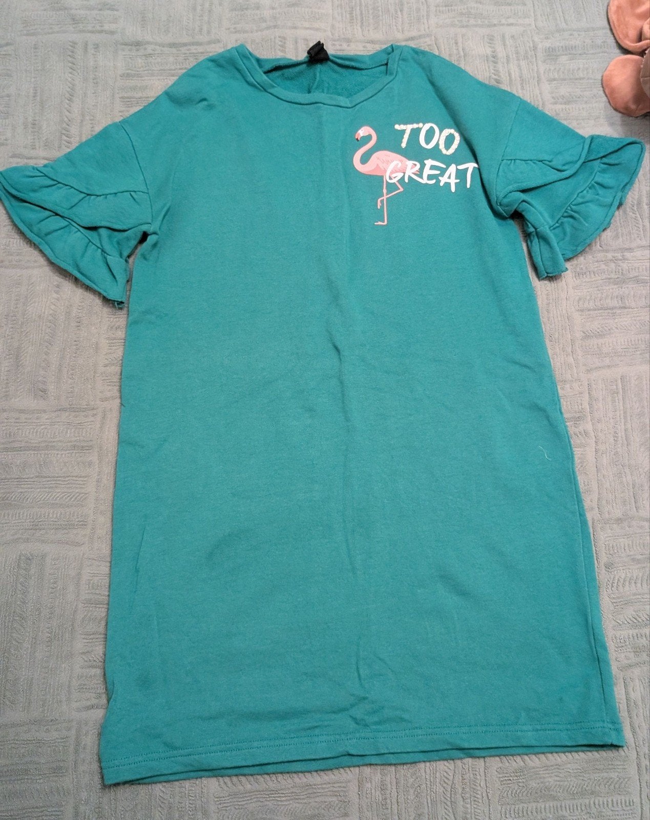 Oversize jurk met flamingo print, Ophalen of Verzenden, Maat 36 (S), Boven de knie, Groen