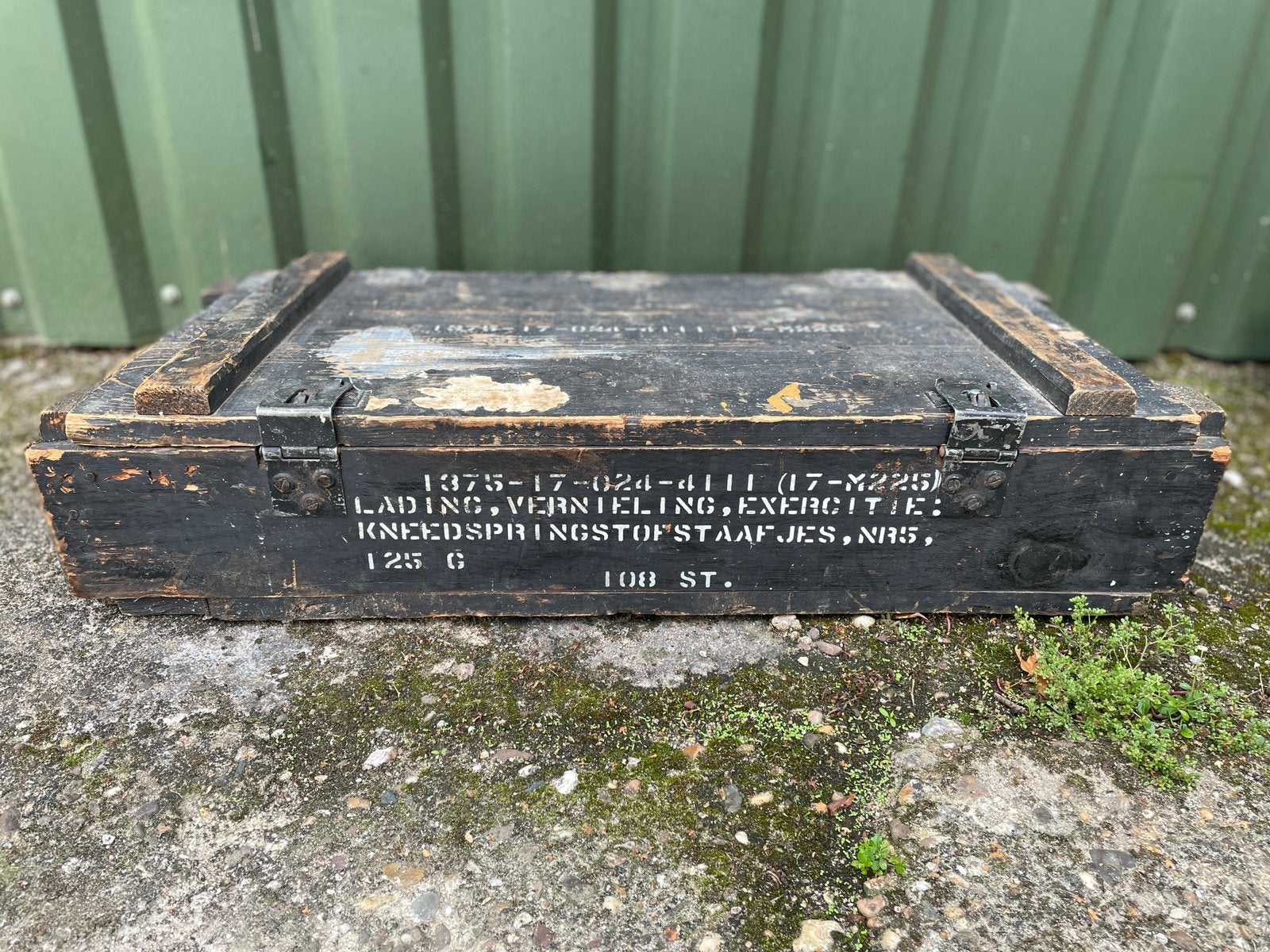 VINTAGE HOUTEN MUNITIEKIST, Huis en Inrichting, Woonaccessoires | Kisten, Ophalen, Gebruikt