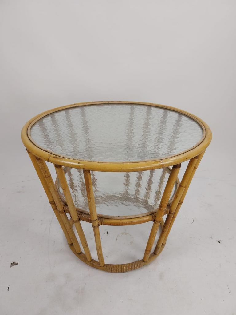 bamboe tafel van Rohé Noordwolde, Ophalen, Zo goed als nieuw, Rond