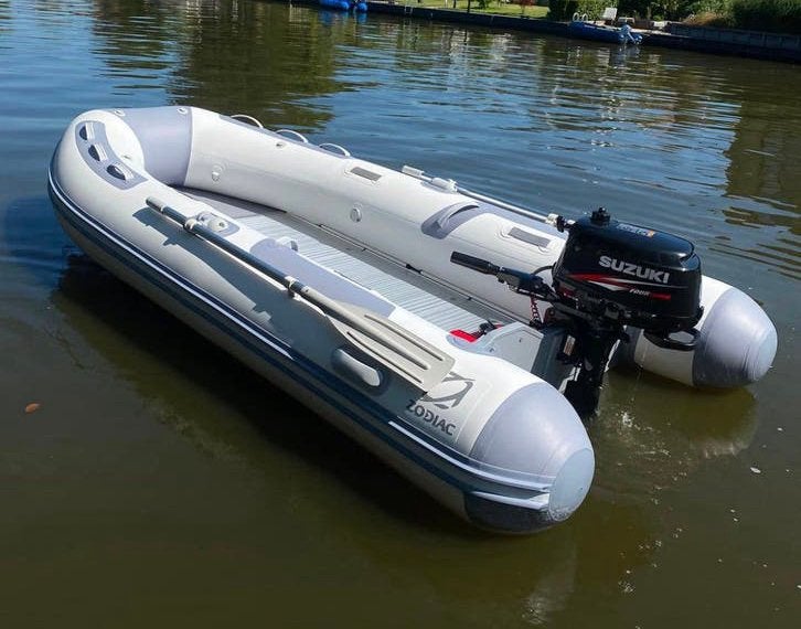 Zodiac 350 Alu 2023 met motor(2014) en trailer, Ophalen, Aluminium, Buitenboordmotor, Zodiac