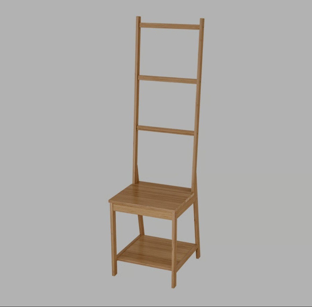 Ikea Rågrund bamboe stoel met handdoekenrek, Huis en Inrichting, Ophalen, Zo goed als nieuw