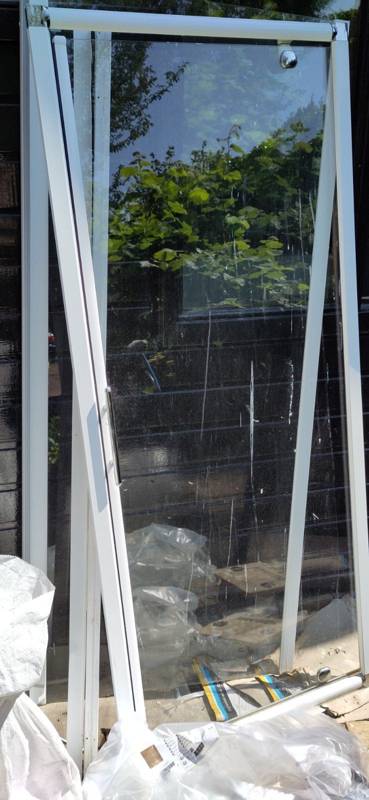 Douchedeur 80x190 cm - Helder Glas, Ophalen, Gebruikt