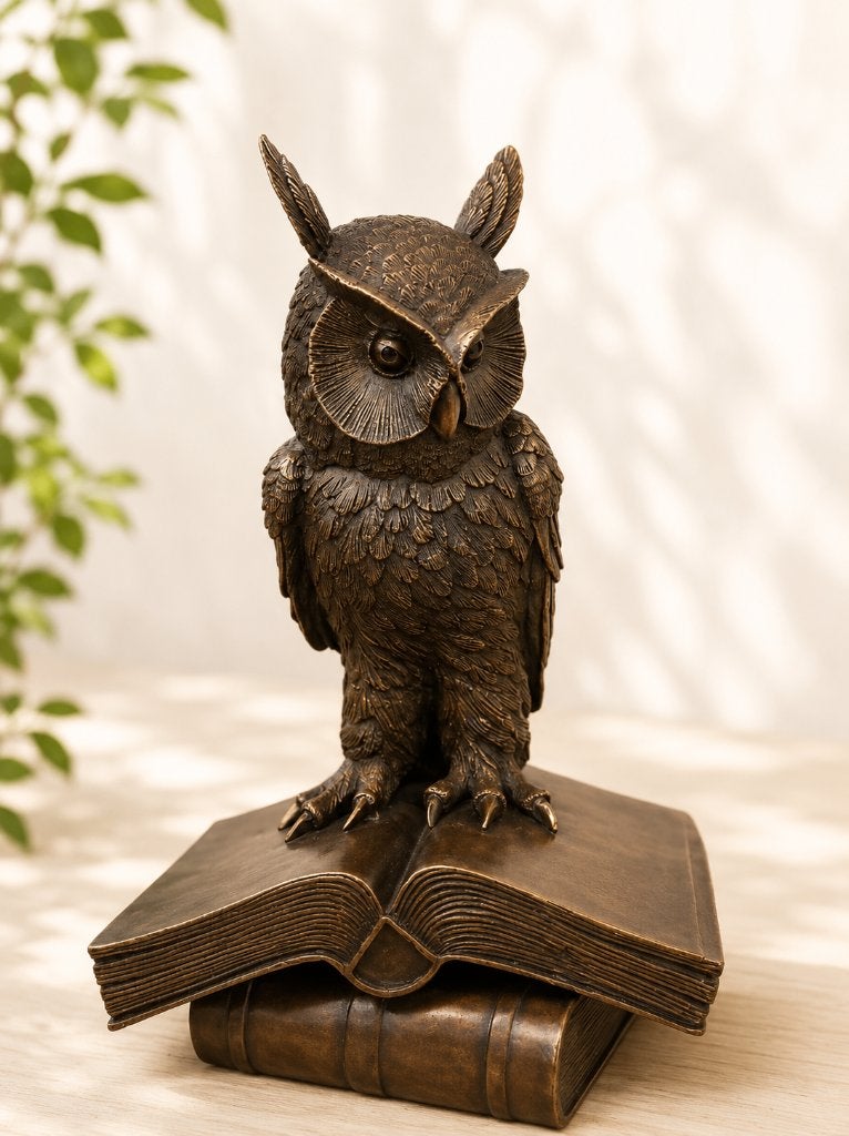 WIJZE UIL / BRONZEN BEELD / opruiming!!, Nieuw, Info@huisentuindecoratiemarie.nl, Huis en tuin decoratie marie, Dierenbeeld