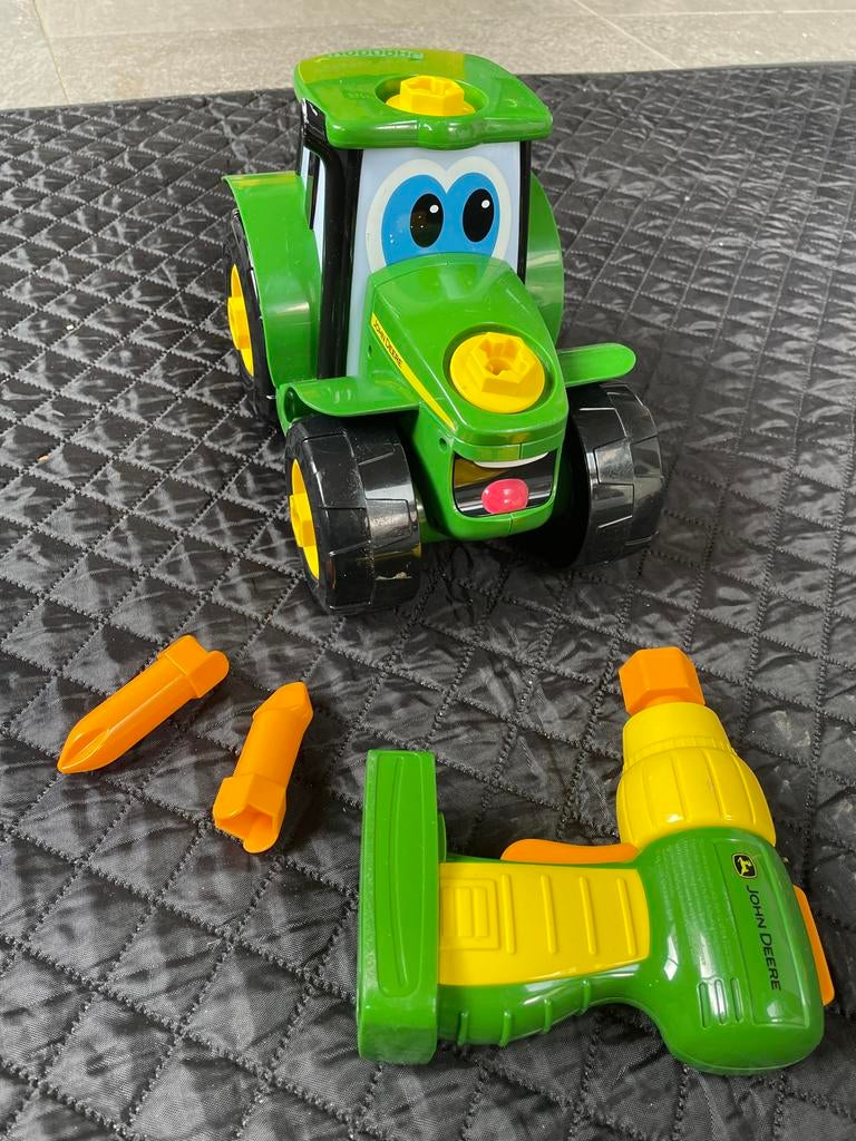 John Deere speelgoed tractor met boormachine, Ophalen, Gebruikt