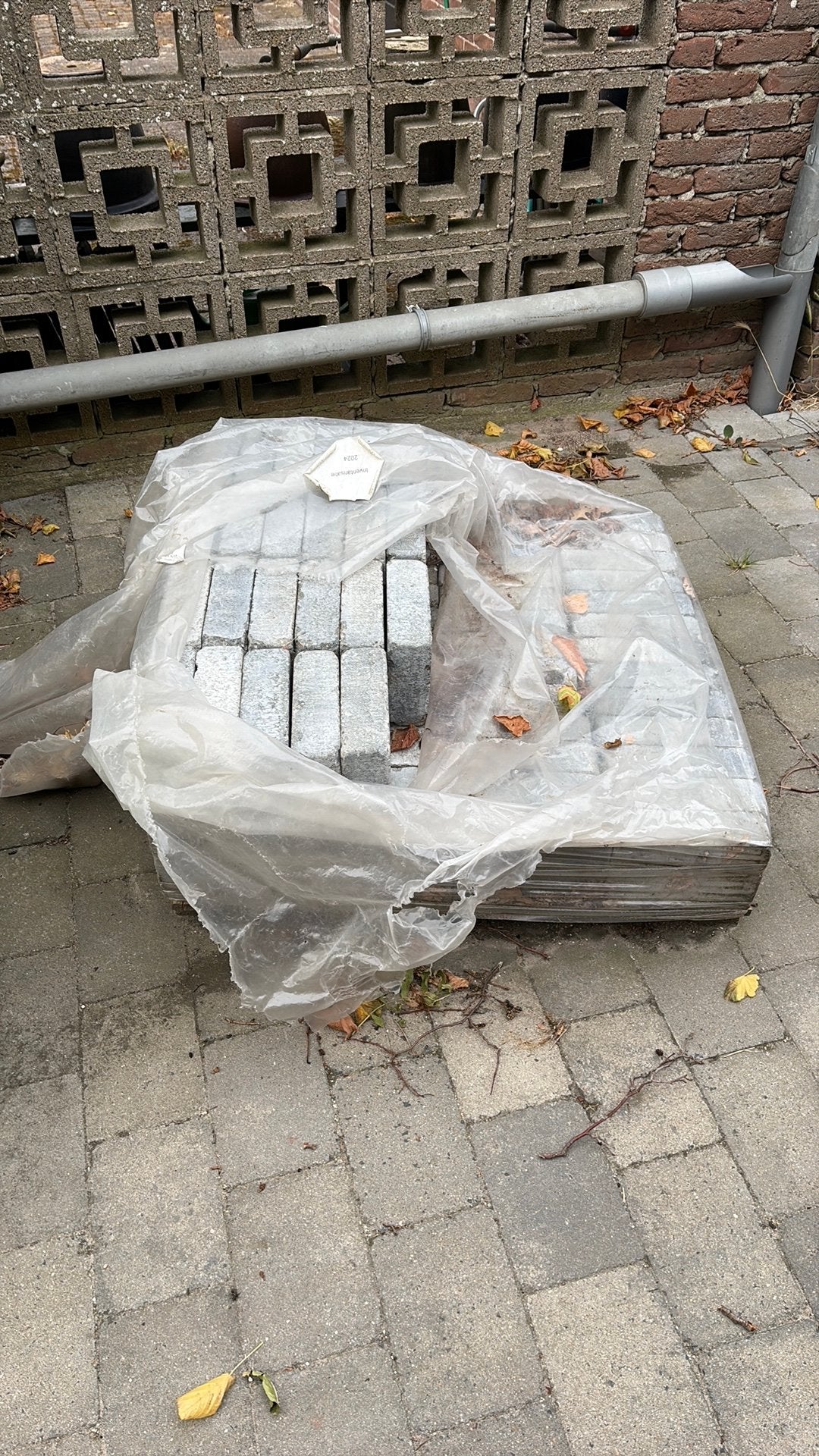 Betonnen trommelstenen grijszwart 15x20x6cm, 2 m2, Ophalen, Klinkers, Nieuw, Minder dan 5 m²
