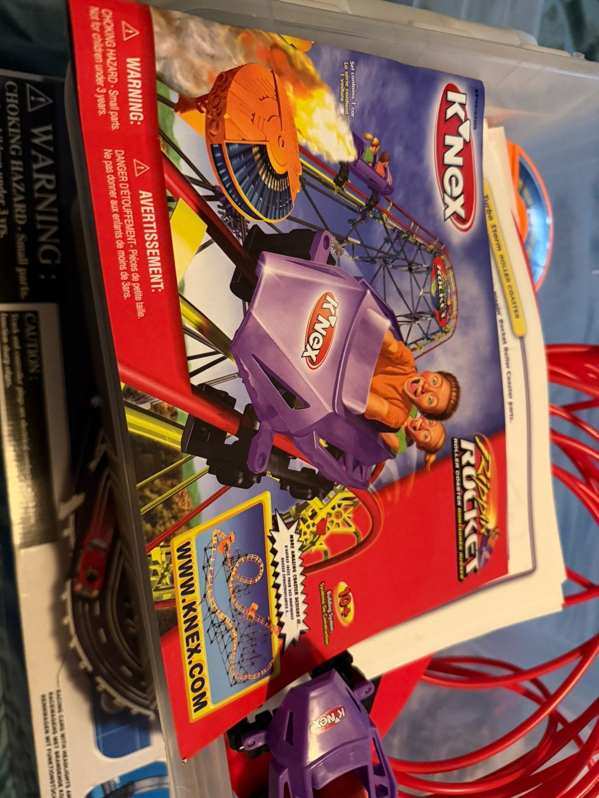 K’nex achtbaan, Rippin Roller Coaster, Racebaan, Zelf te bouwen, Zo goed als nieuw, Elektrisch