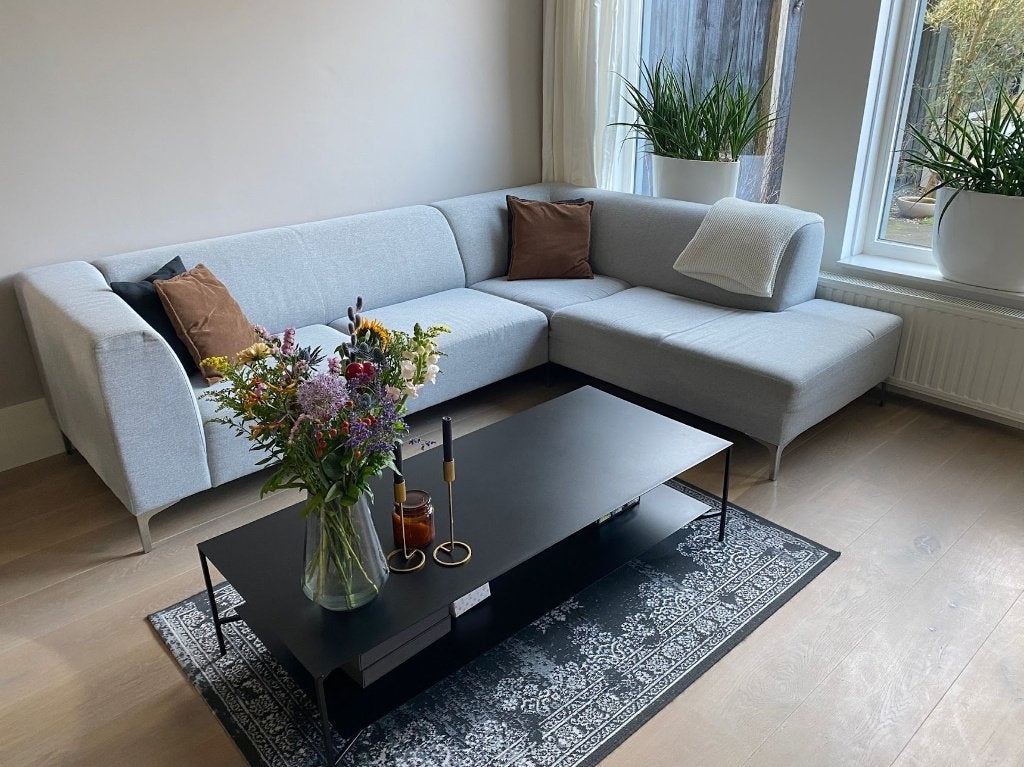 Kave Home Salontafel Azisi 140x60cm Zwart Metaal, Huis en Inrichting, Tafels | Salontafels, Ophalen, 100 tot 150 cm, 50 tot 100 cm