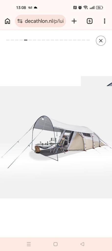 Decathlon Arpenaz Fresh Tentluifel - Nieuwstaat, Caravans en Kamperen, Tenten, Ophalen of Verzenden, Zo goed als nieuw, Tot en met 2