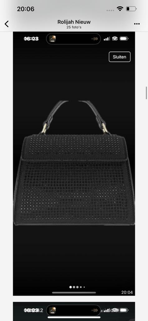 Nieuwe zwarte handtas / schoudertas met studs, Verzenden, Nieuw, Zwart, Schoudertasje