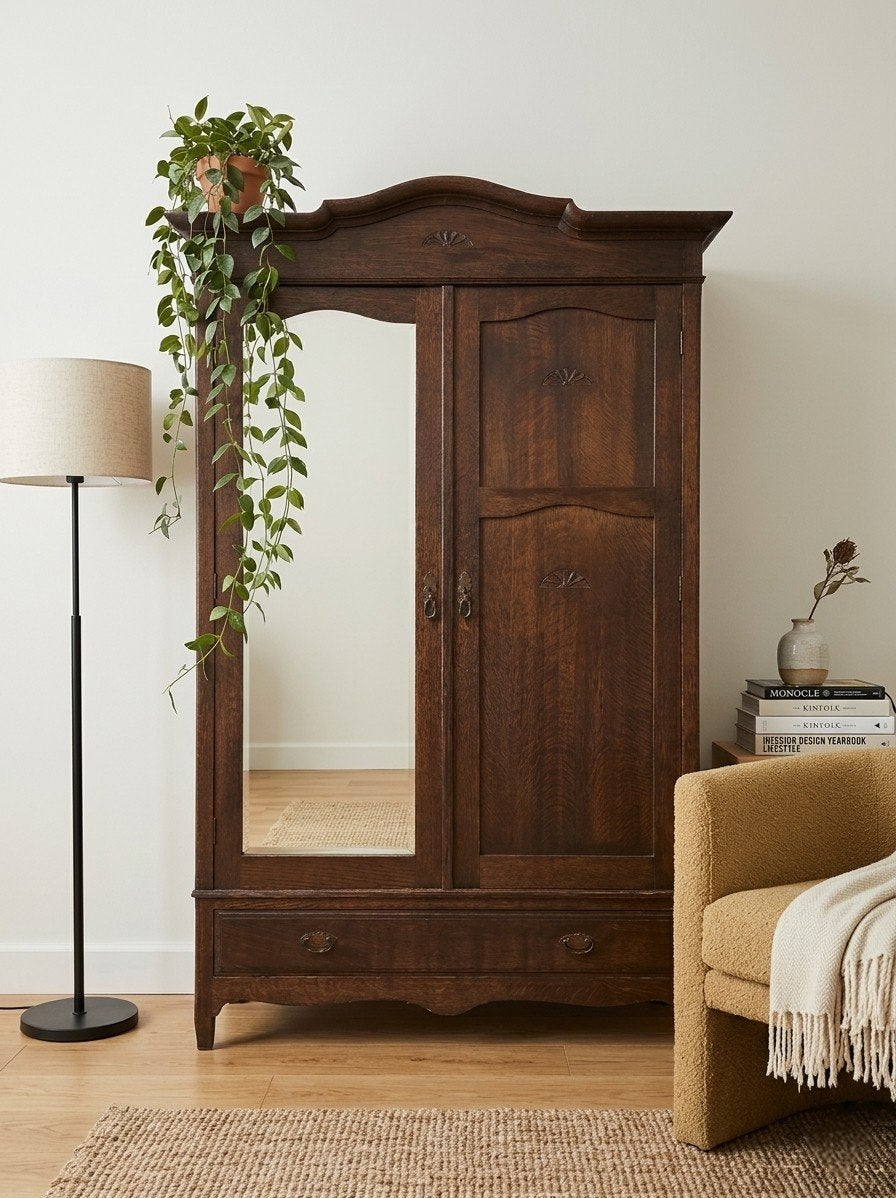 🤎Antieke XL Art Deco meidenkast vintage kast demontabel, Verzenden