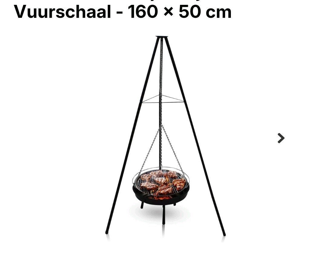 Vuurkorf/Vuurschaal met Grillrooster en Statief, Ophalen of Verzenden, Nieuw, Vuurkorf