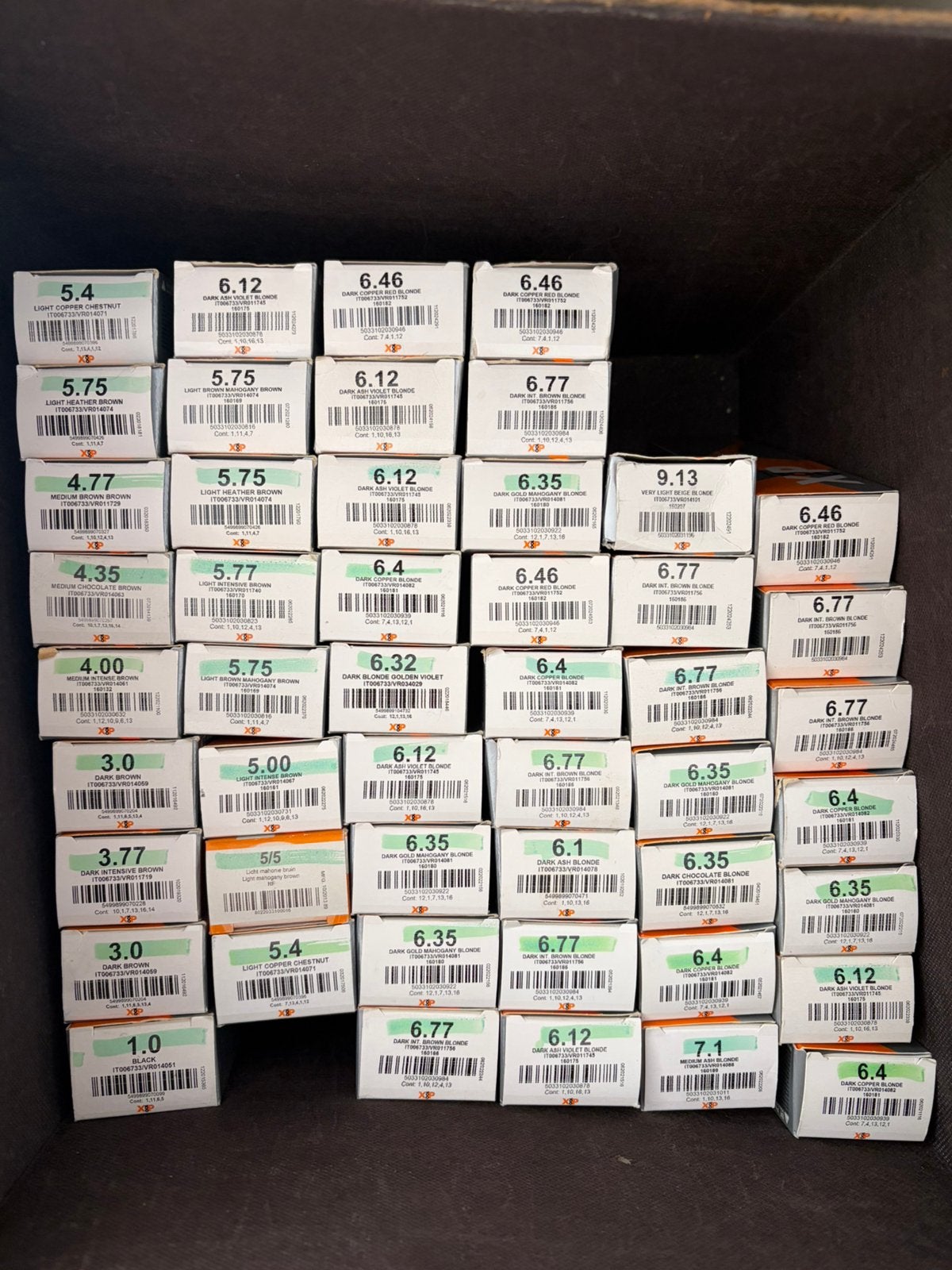 Haarverf XP100 94 volle tubes en 3 flessen waterstof, Ophalen, Nieuw, Overige typen