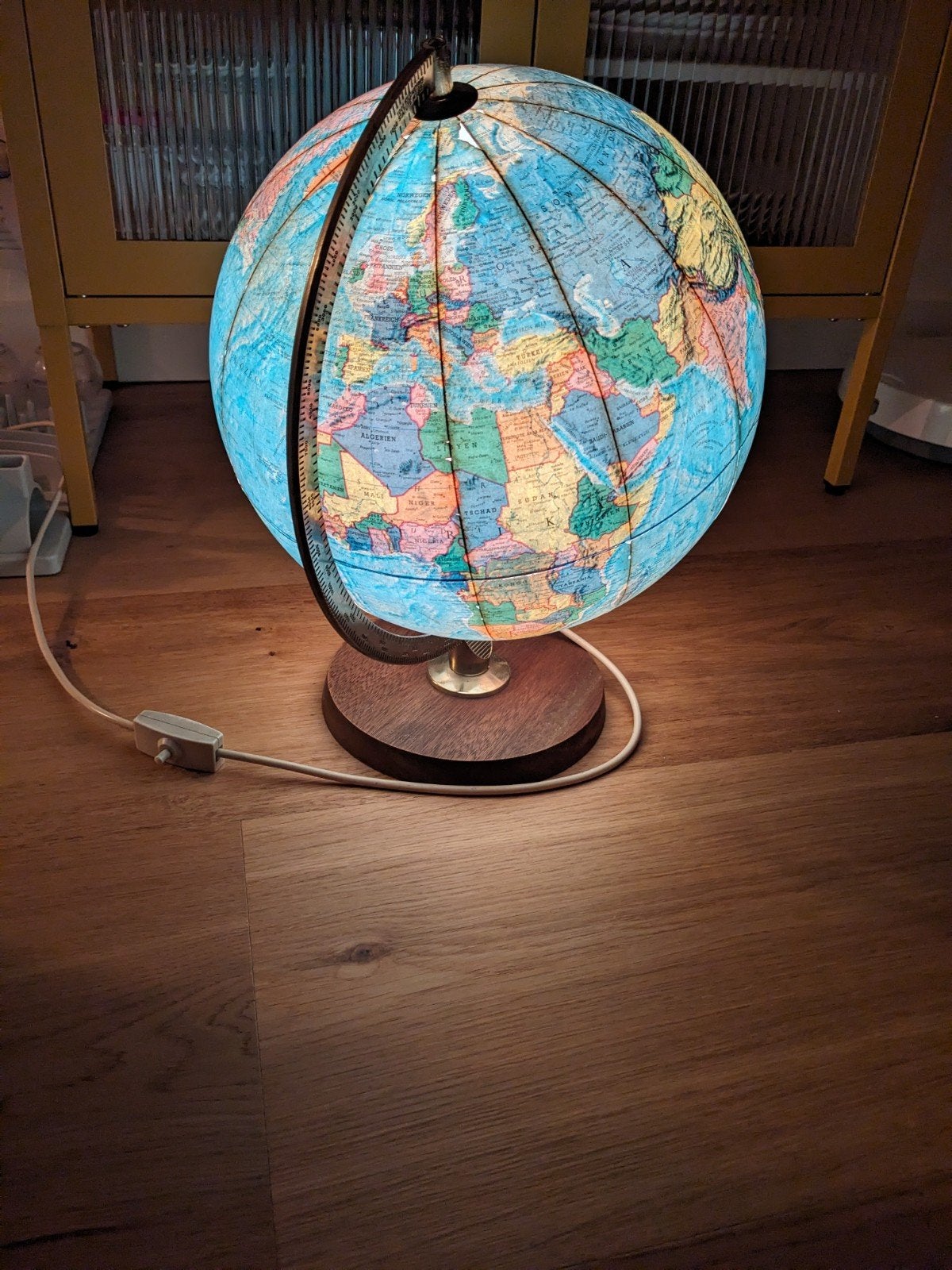 Vintage Verlichte Wereldbol, Ophalen, Verlicht, Gebruikt
