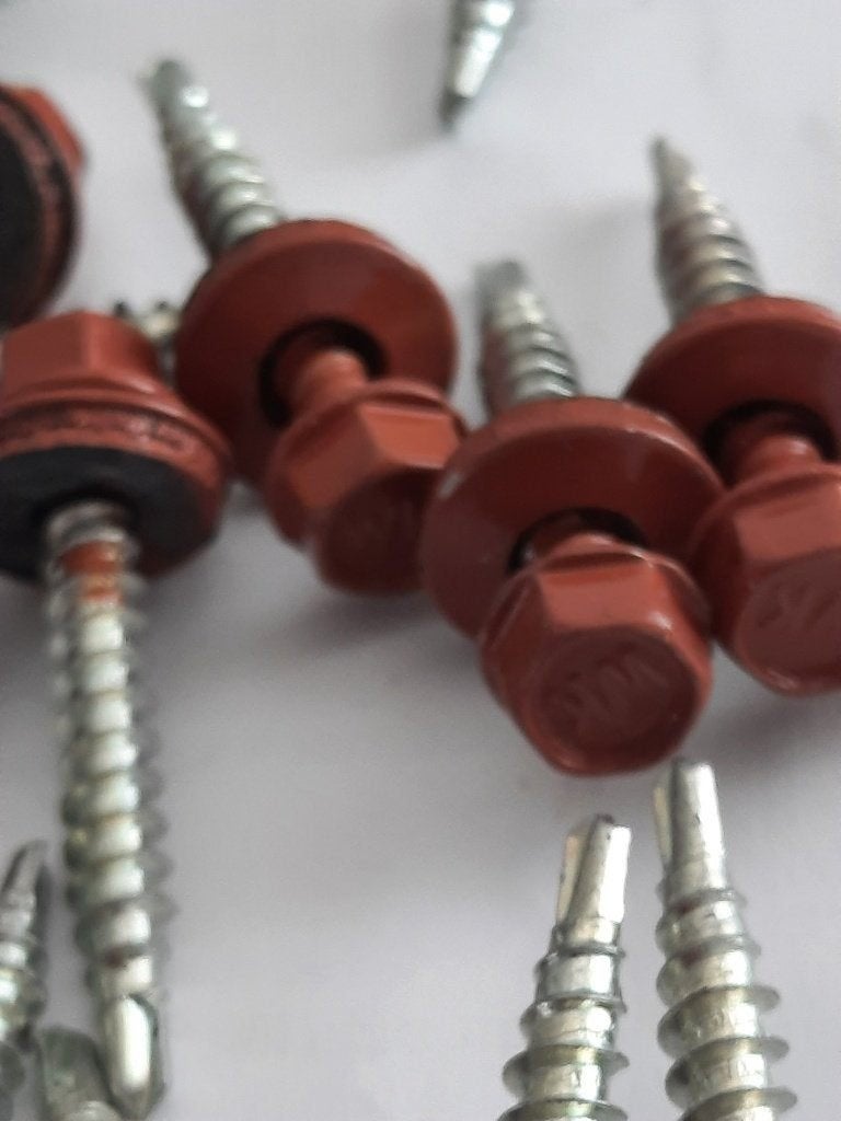 50 st sandwichpaneel schroeven rode-bruine kleuren 35 -55 mm, 50 tot 100 mm, N, N, Schroeven