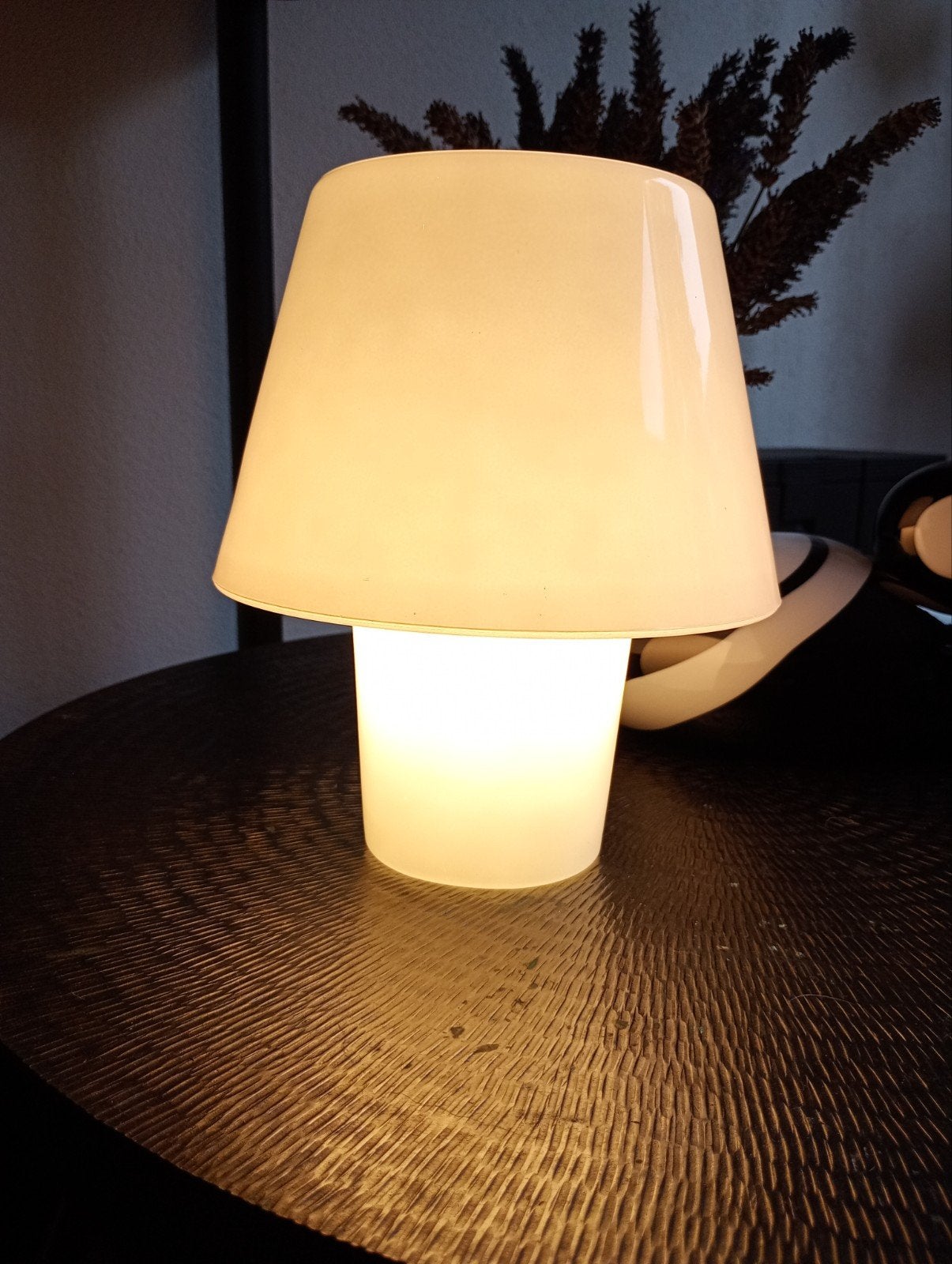 Vintage Champignon Tafellamp - Melkglas, Ophalen of Verzenden