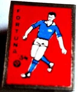 Fortuna '54-clubspeld (oud)-rechthoek met rode ondergrond, Ophalen of Verzenden, Zo goed als nieuw, Overige binnenlandse clubs