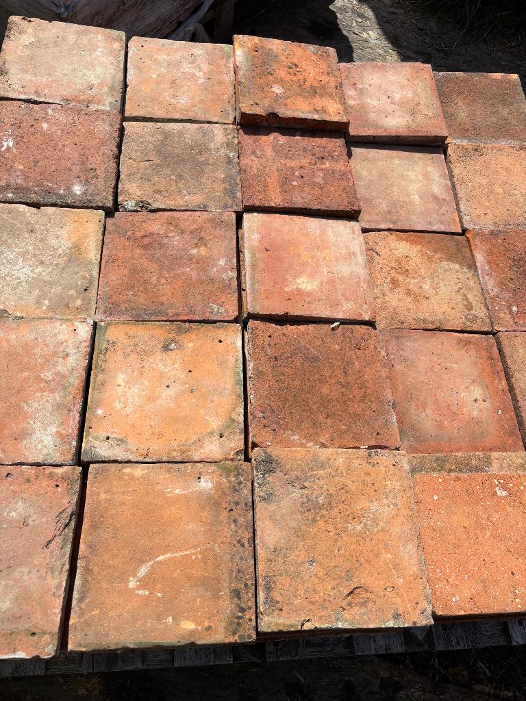 Lot antieke terracotta tegels Voor info BELLEN 0474220705, Ophalen
